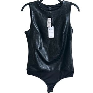 NWT - Express Black Textured Bodysuit